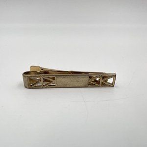 Vintage Gold in Color Tie Bar Clasp Clip Pin Triangle Arrow Design Mens
